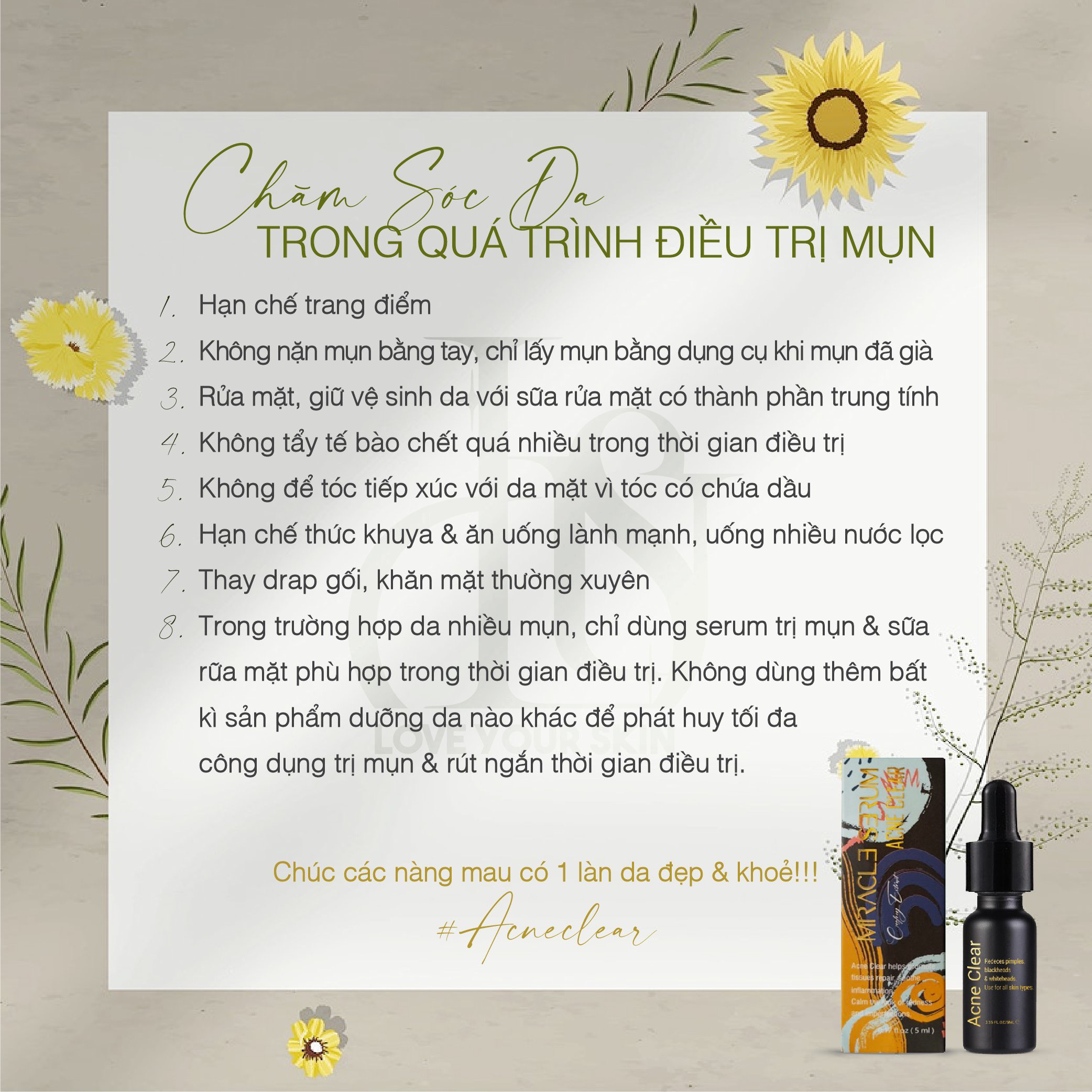 Chăm soc da trong khi trị mụn TV